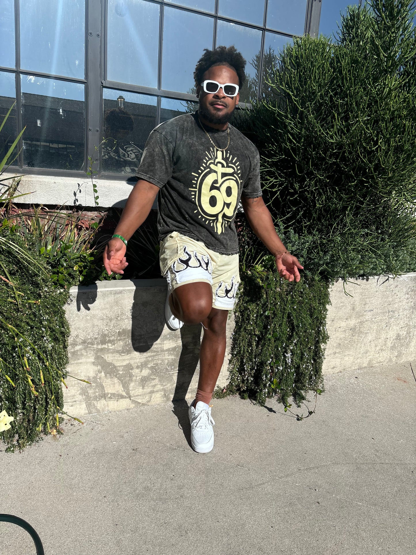 Adult Cream and White Wash T-Shirt