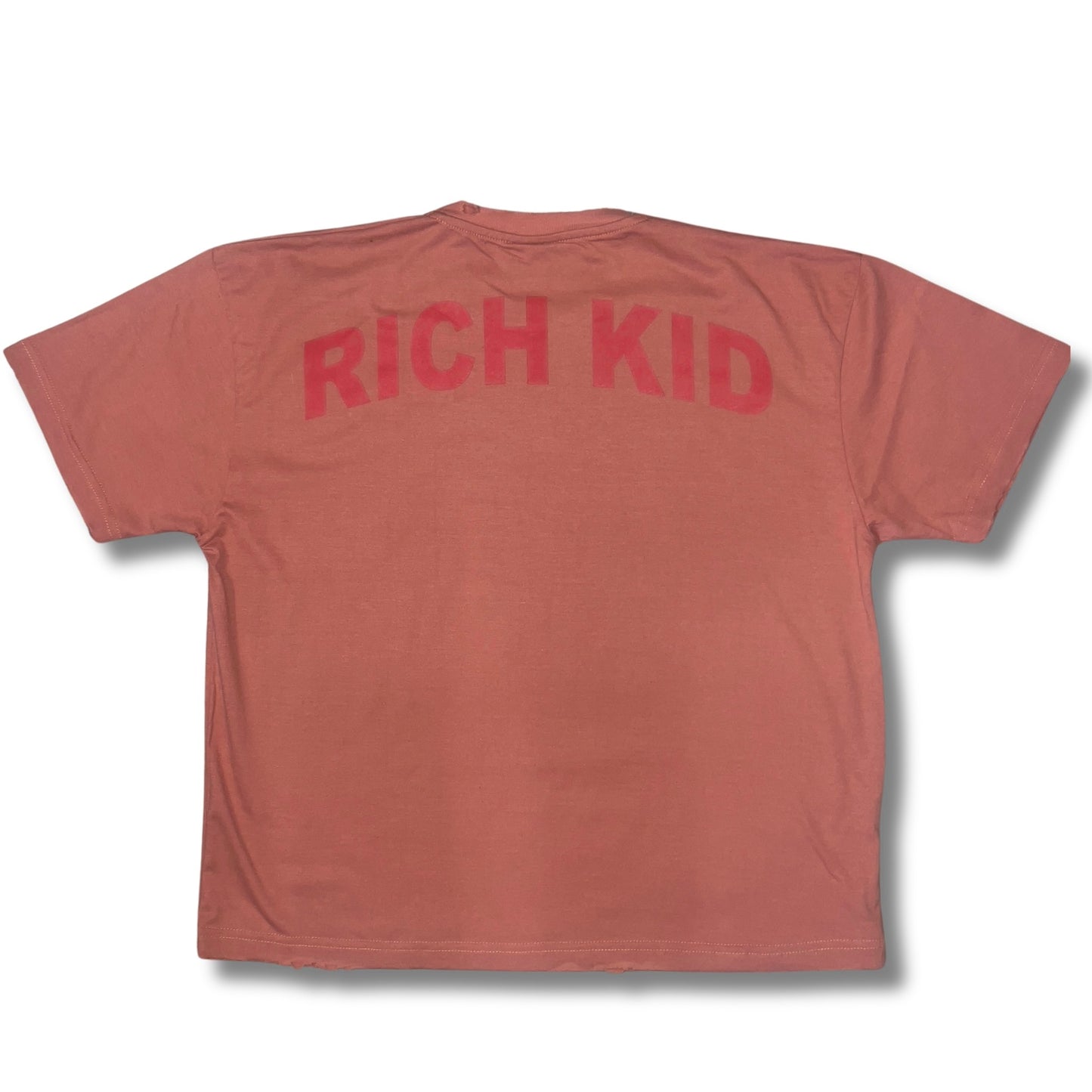 Adult Peach Oversized Distressed T-shirt