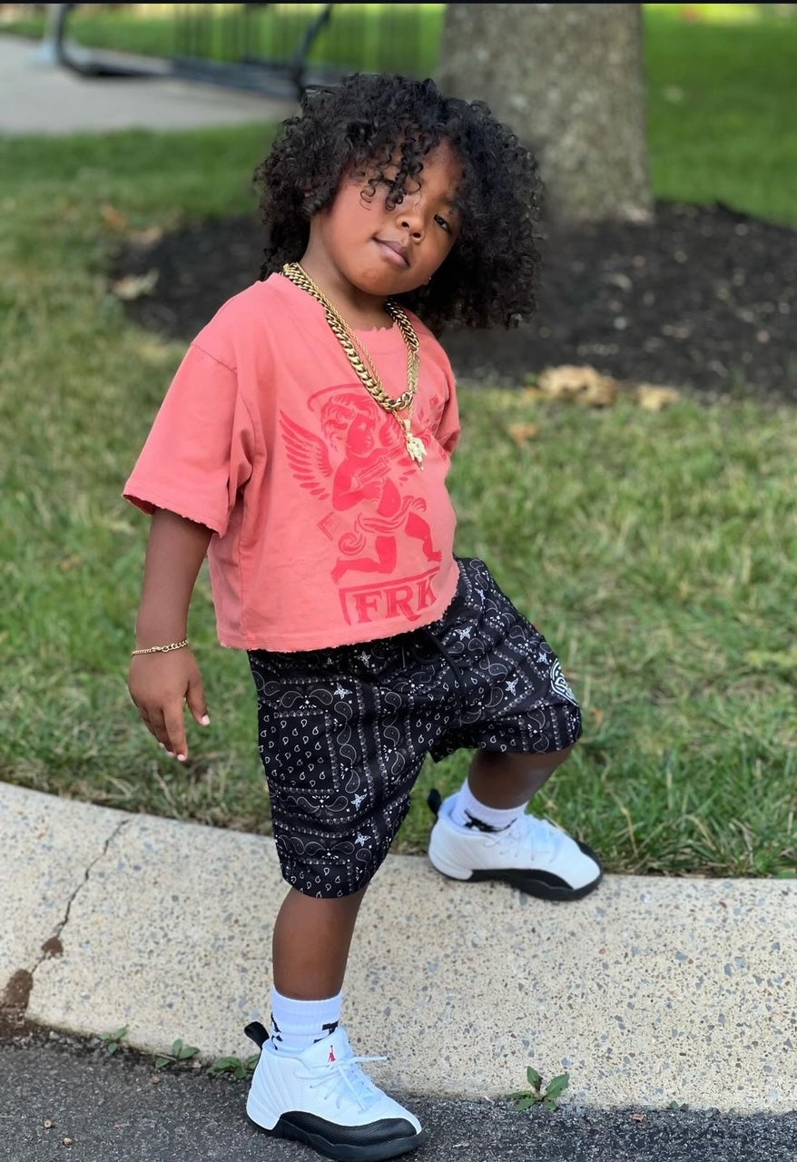 Toddler Peach Oversized Distressed T-shirt